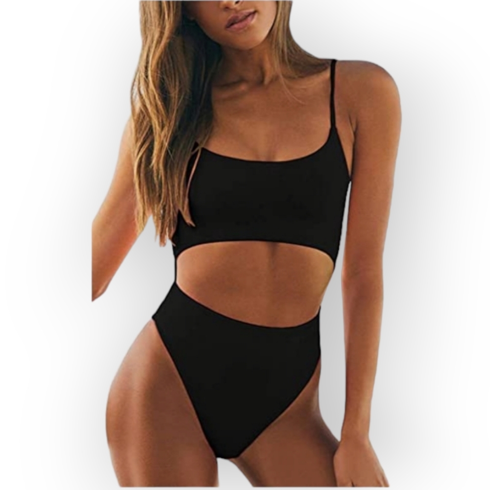 NWT FEAGER One Piece Black Swimsuit